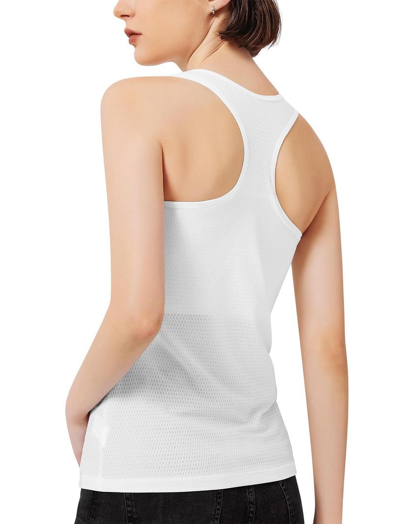 Women's Solid Color Round Neck Chest Binder Shapewear Tank Top, Casual Comfortable Compression Racer Back Sleeveless Breast Binder Pullover Shaper Vest for Daily Wear, Ladies Clothes for All Seasons