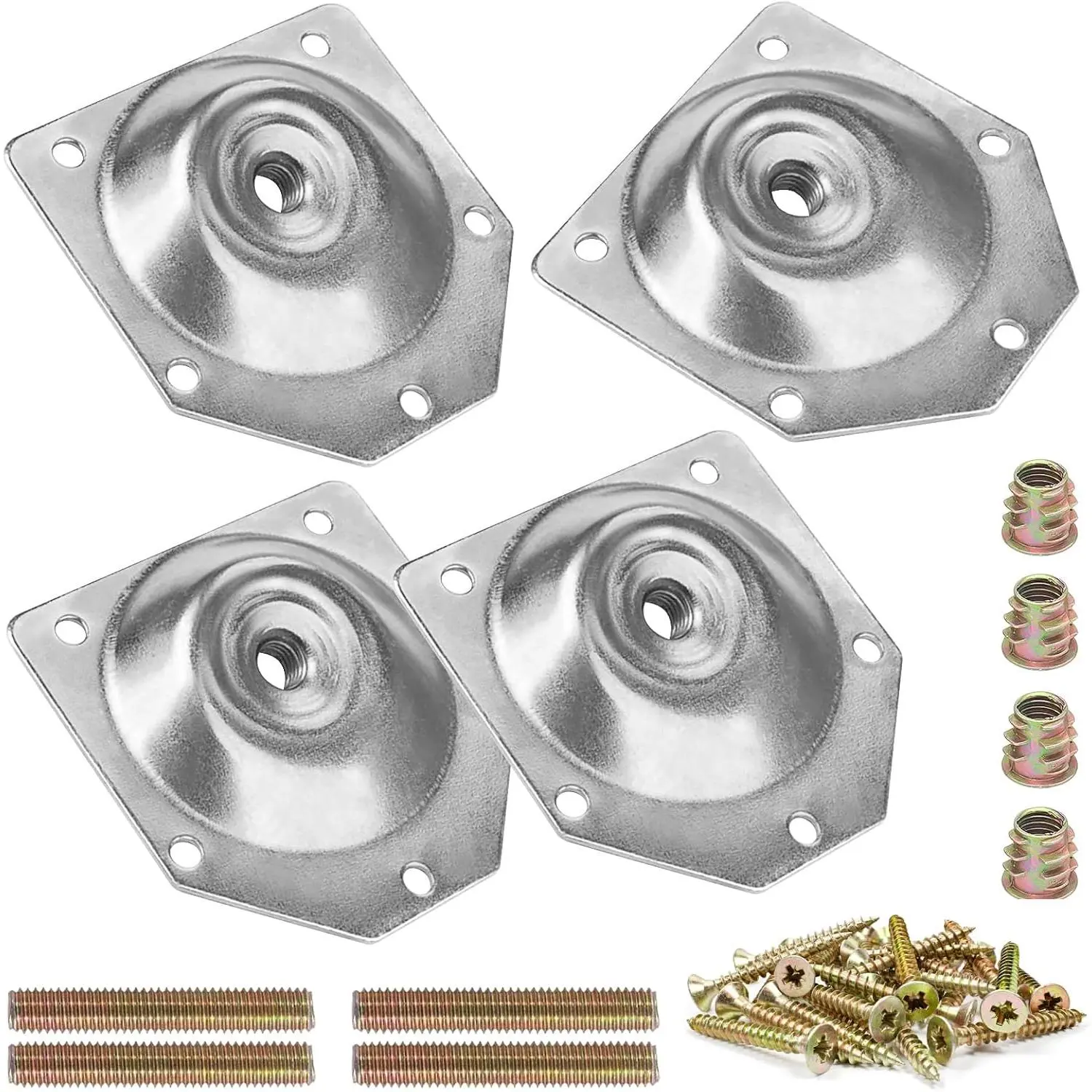 4 Pack  Mounting Plates, Furniture  Attachment Plates, 12  Angled Metal Table  Mounting Hardware, Furniture  Mounting Brackets Industrial Strength T-Plate
