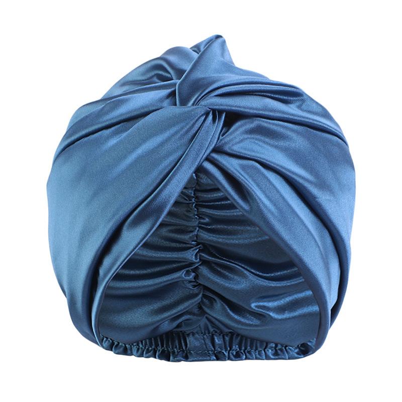 Fashion Satin Double Layer Sleep Cap, Cross Twist Shower Cap, Beauty Head Wrap