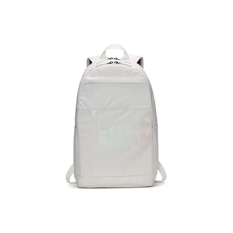 Nike Elemental Sporty Casual Zippered Fabric Backpack for Men and Women, Unisex Style in White