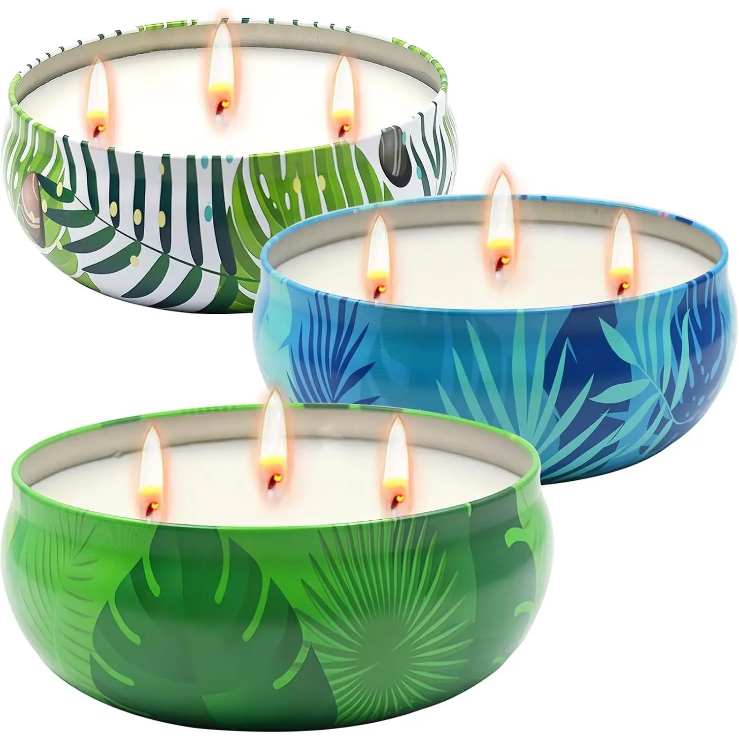Citronella Candles Outdoor 3 Pack - Large 12 oz Natural Soy Wax Candles for Patio, Backyard, Deck, Garden, Camping & Summer Parties, 240 Hours Total Burn TimeGift