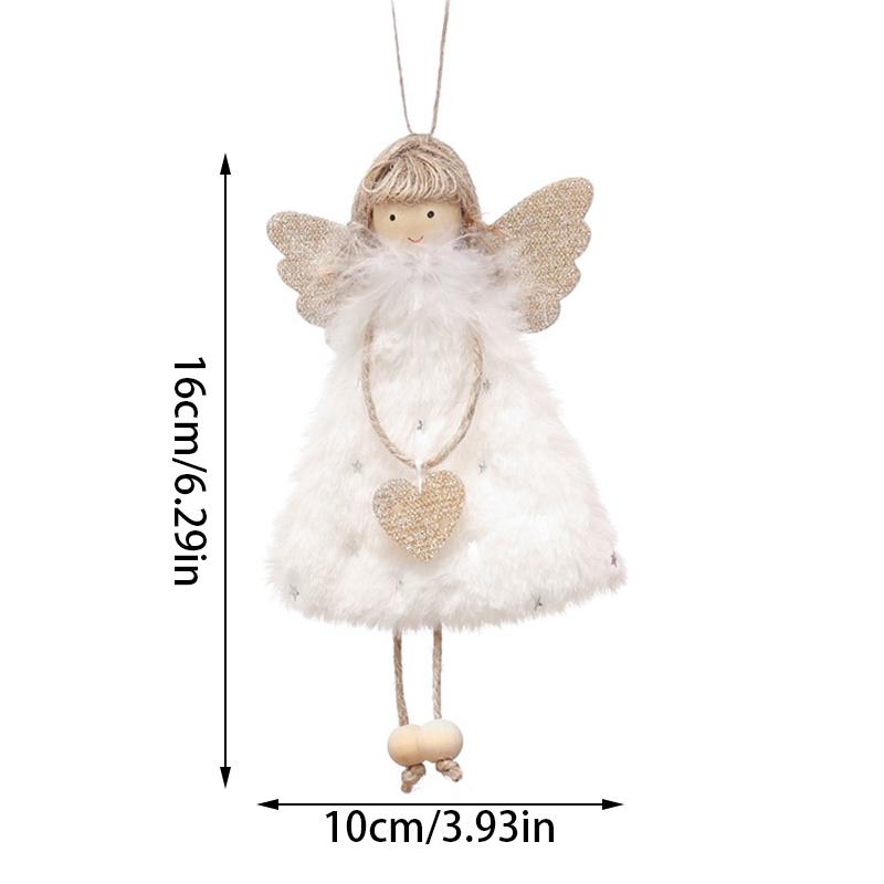 Angel Girls Christmas Decorations Pentagram Skirt Angel Pendants Cute Creative Plush Doll Xmas Tree Ornaments Fabric Art Gifts