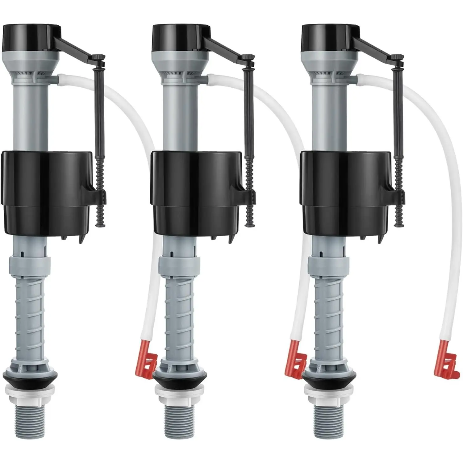 3 Pack Toilet Fill Valve Replacement, Height Adjustable Universal Toilet Tank Flusher Replacement Kit, Leak-Proof Easy Install Fill Valve Repair Kit