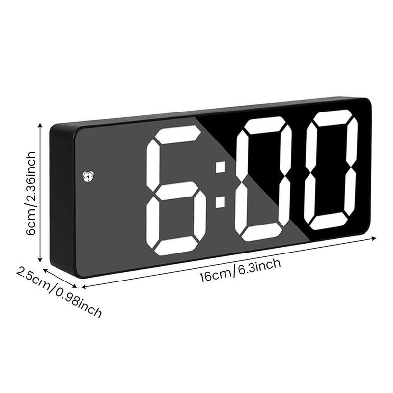Mini Size Mirror LED Clock Simplicity Colorful Alarm Clocks Ultra Portable Travel Bedroom Bedside Clock 12/24H Display 6.3inches Large Display LED Digital Snooze Time Date Temperature Memory 3 Brightness Adjustable USB/Battery Powered Living Office Desk Mini Size Mirror LED Clock Simplicity Colorful Alarm Clocks Ultra Portable Travel Bedroom Bedside Clock 12/24H Display 6.3inches Large Display LED Digital Snooze Time Date Temperature Memory 3 Brightness Adjustable USB/Battery Powered Living Office Desk
