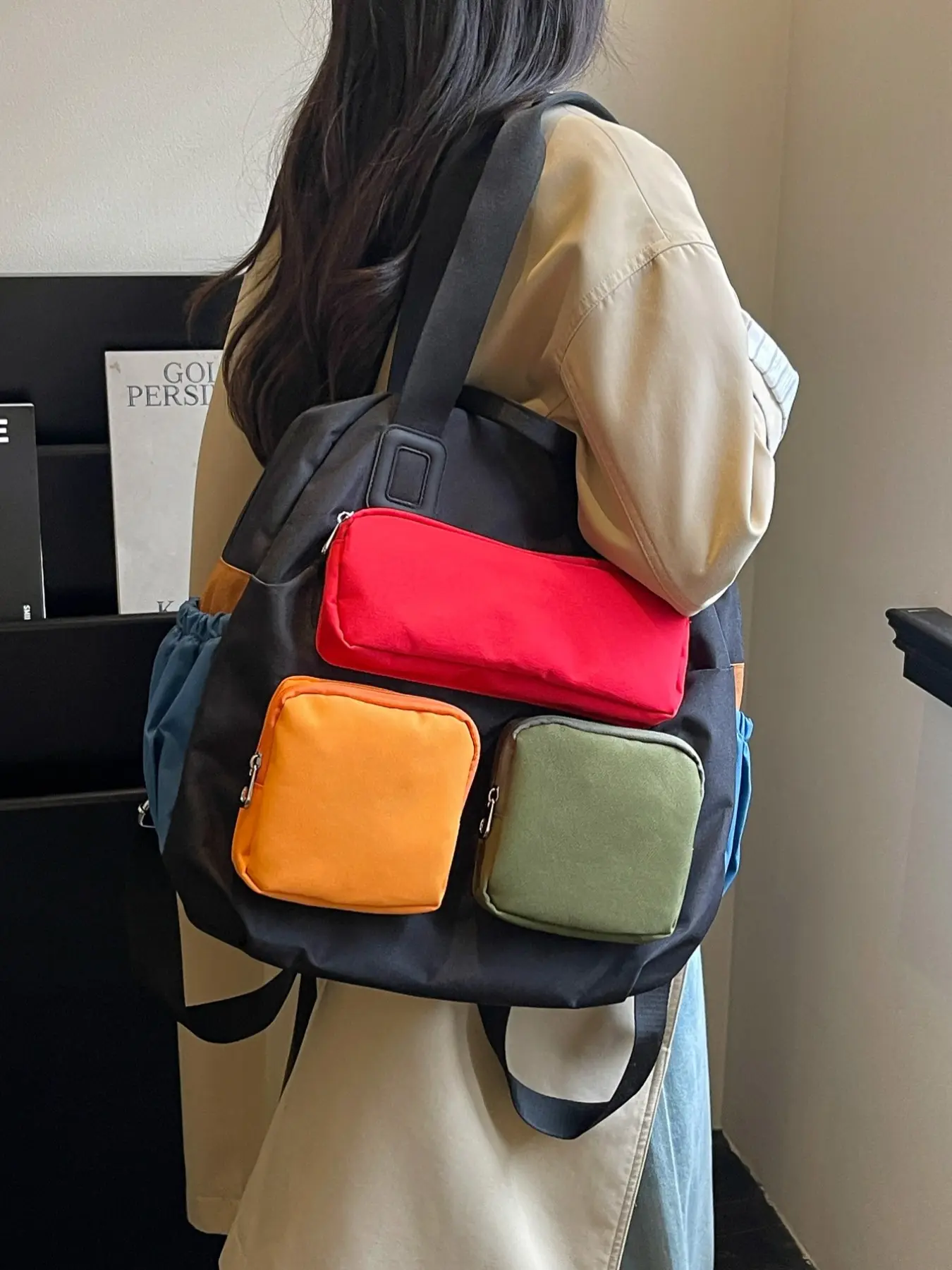 Vintage Plaid Two-In-One Backpack, Durable Nylon, Multiple Pockets, Water Bottle Holder, Wide Straps, Large Capacity, Casual Style