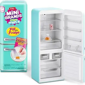 Zuru Mini Minis Refrigerator + 2 Capsules, Unisex Blind Box, Fill the Fridge Set, Mini Brands, No Ca Prop 65, Yes 102759
