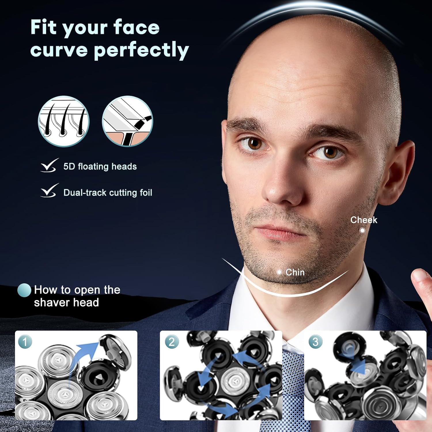 Men's Electric Shaver, 1 Box Portable Rechargeable Wet & Dry Use Shaver with Limited Comb & Cleaning Brush & Charging Cable, Great for Men Stylists Barber Barbershop