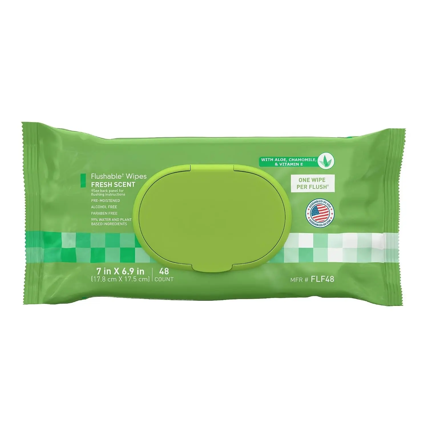 Flushable Adult Wet Wipes, Scented, 48 Wipes (1 Pack of 48) | -Based Cleansing Wipes, Scented, Gentle  , -Based Adult Cleansing Wipes