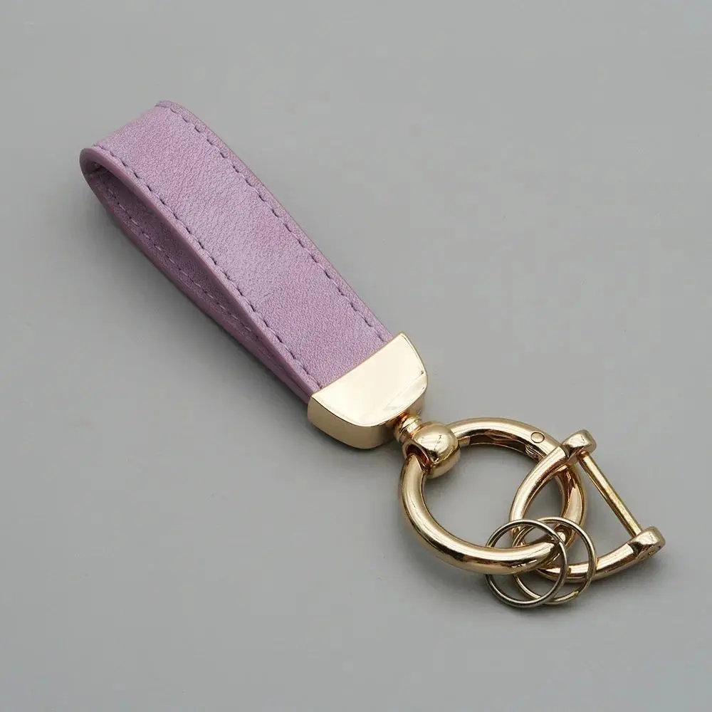 Retro Vintage Suede Leather Custom Logo Keychain for Men and Women Personalized Company Name Keyring Laser Engrave Car Key Chain