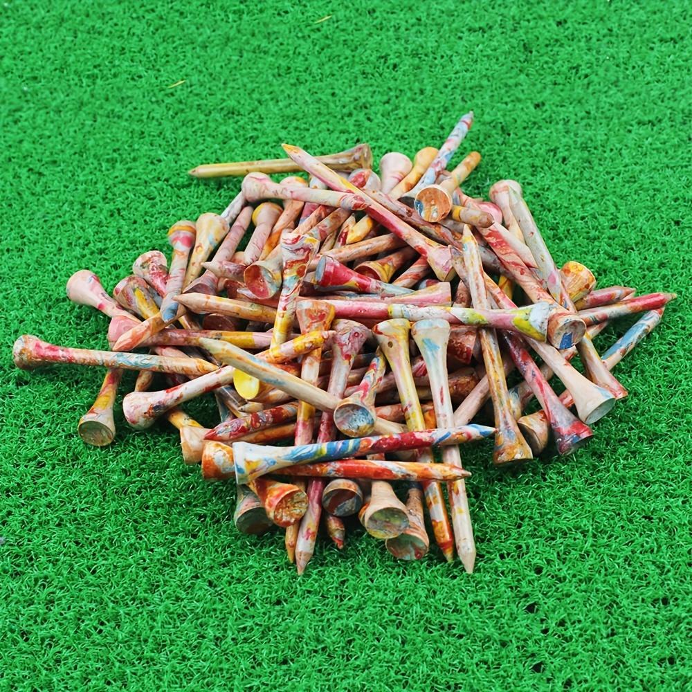 Colourful Golf Tee, Wooden Golf Tee for Golf Training, Golf Training Practice Accessories for Outdoor Driving Range, Golf Training Tool, Golf Training Aids