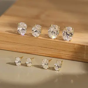 Light Luxury S925 Silver Stud Earrings, Premium Feel, D Color VVS Moissanite, Handcrafted Setting, Fashionable Ultra-Sparkle, Minimalist Design