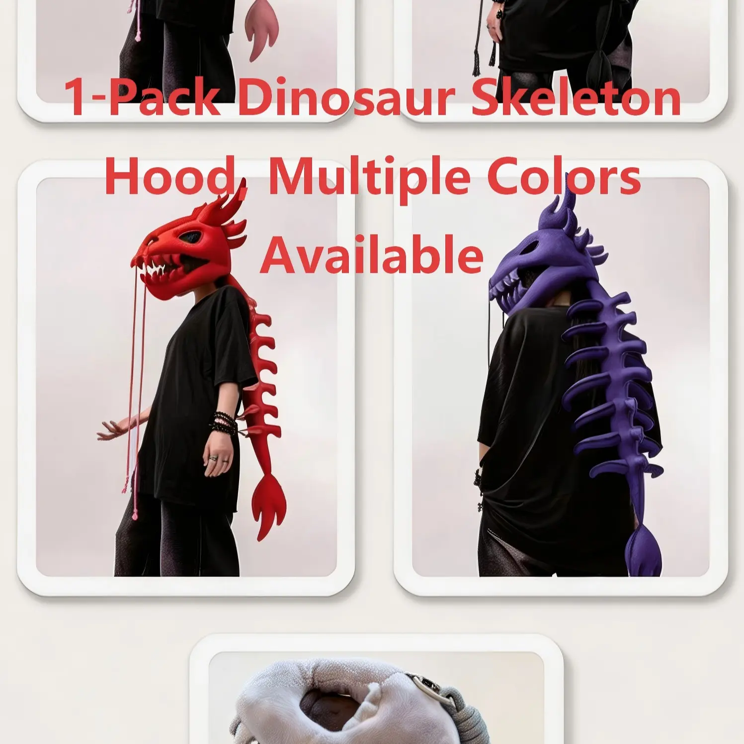 Cute Dinosaur Skeleton Headgear, Dinosaur Mask, Fun Puppet Costume Accessory, Perfect for Parties and Playtime, Unique and Adorable Design