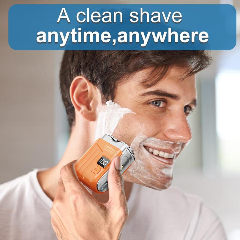 Mini Shavers for Men,Portable Rotary Dual Ring Electric Shaver,Mini Magnetic with Digital Display Washable Head Razor,USB Rechargeable Waterproof Electric Hair Cutting Machines,for Home Travel Mini Shavers for Men,Portable Rotary Dual Ring Electric Shaver,Mini Magnetic with Digital Display Washable Head Razor,USB Rechargeable Waterproof Electric Hair Cutting Machines,for Home Travel