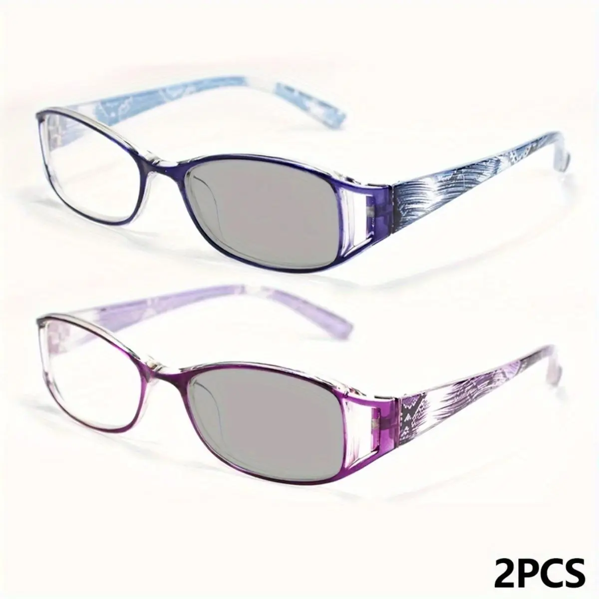 2-Pack Unisex Reading Eyeglasses, Elegant Rectangular Plastic Frames with High-Definition Lenses, Lightweight for Computer Work & Hobbies, Reading Eyewear, Home/Office, Elegant Design, Multi Pack, Suits All Face Shapes, Ultra-Lightweight