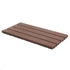 Brown Interlocking Deck Tiles - 24-Piece DIY Hardwood Flooring Tiles, Easy-to-Install for Patio, Balcony, Home Improvement Building & Flooring Supplies
