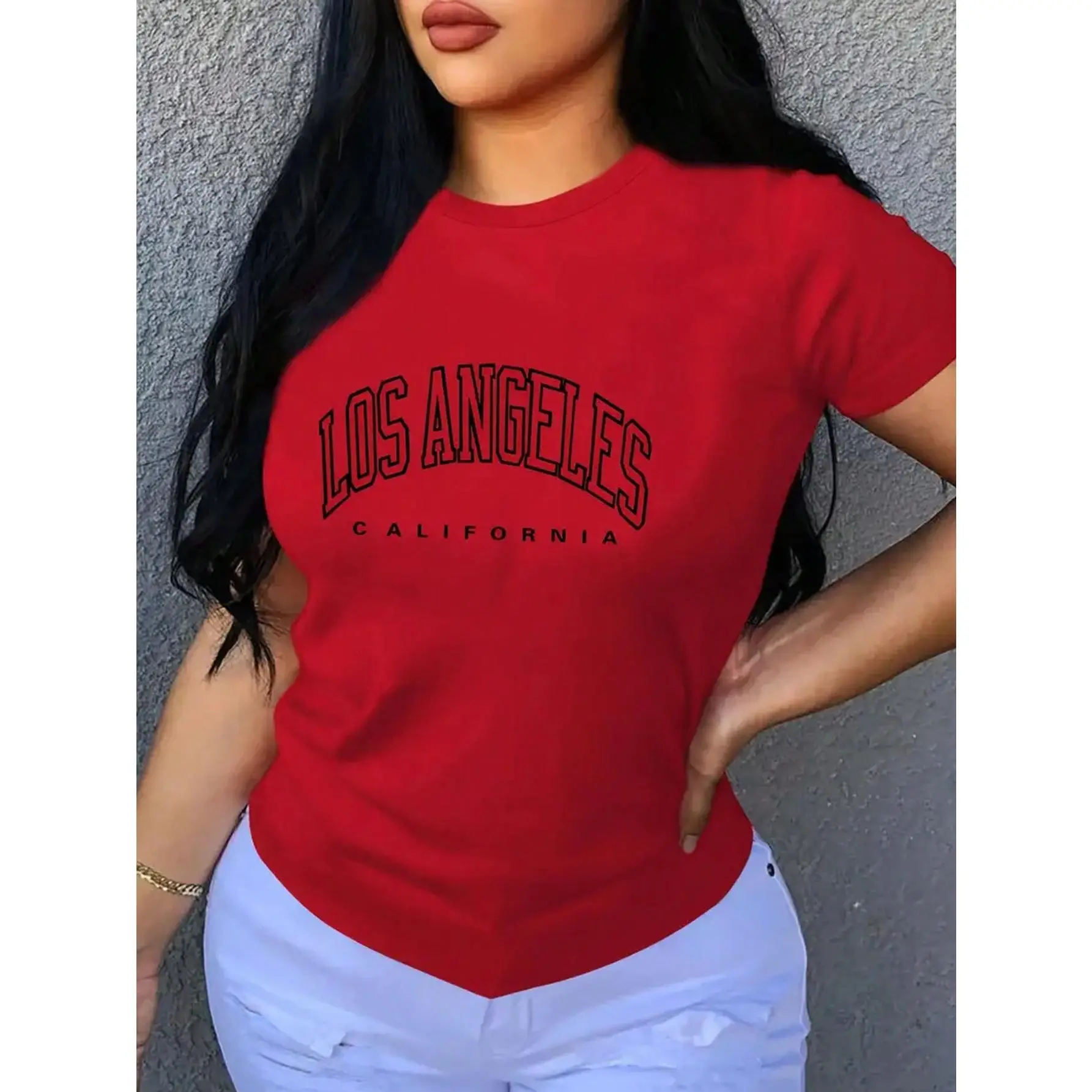 Women's Casual Halloween Printed Shortsleeve Round Neck T-Shirt - Breathable Fabric Sports Top, Tops for Women for Summer Party & Outdoor Activities, Tshirt, Women's Clothes