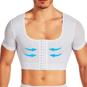 Men's Chest Short Sleeves Shaper Chest Bandage Tight-fitting Underwear Slimming Corset Support Belt Chest Compression Shapewear