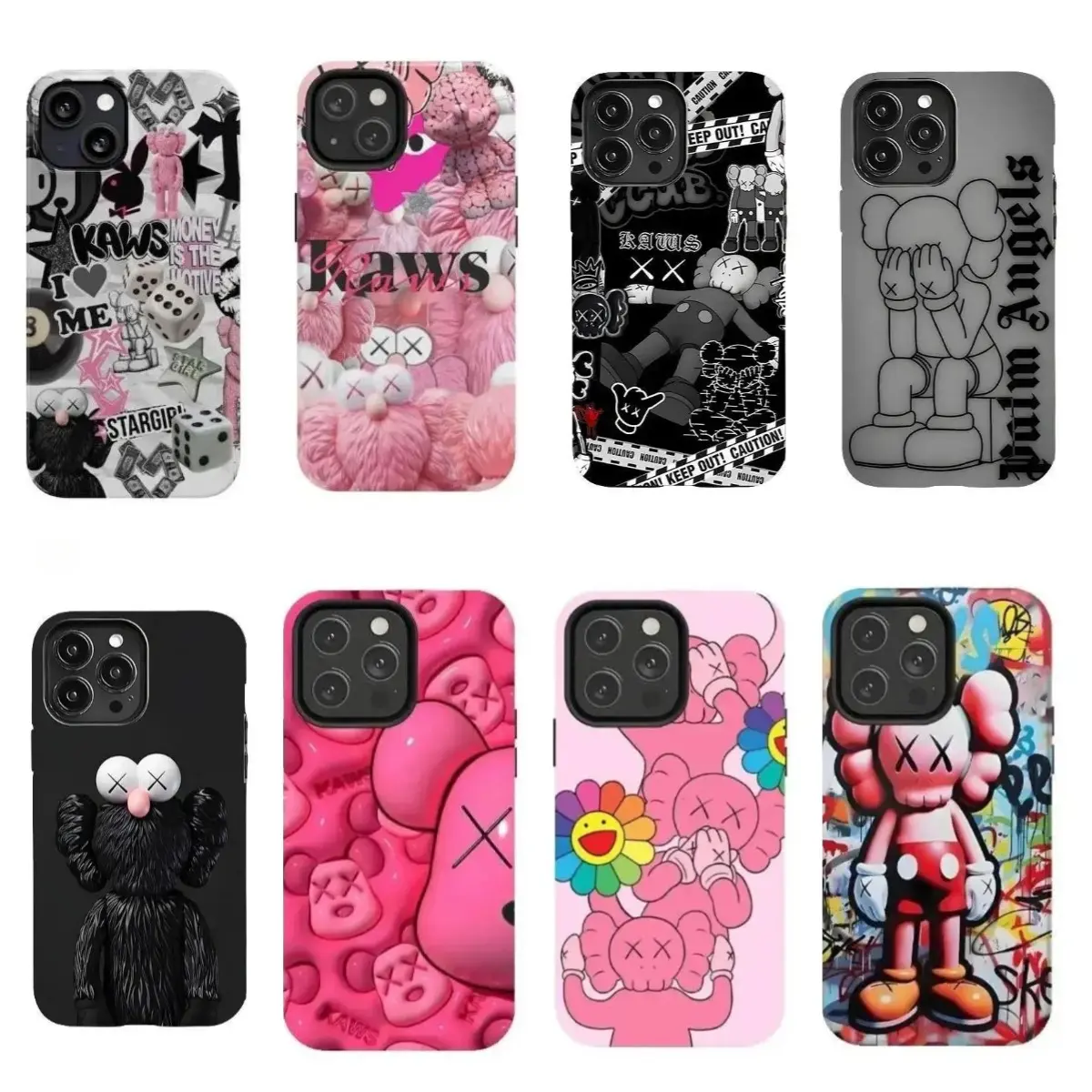 Sitting Kaws Protective Shell Durable phone case for iPhone 12, 13, 14, 15, 16, 17 Pro Max, Pro, Plus, and 17 Air,the perfect gift for her or him, ideal for parties.
