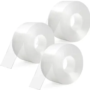 3 Rolls 1.5 Inch Caulk Tape Self Adhesive Toilet Caulking Strip Bathroom Sealing Caulk Strip Peel and Stick Bathtub Caulking Tape, 10.5  Each Roll (Clear)