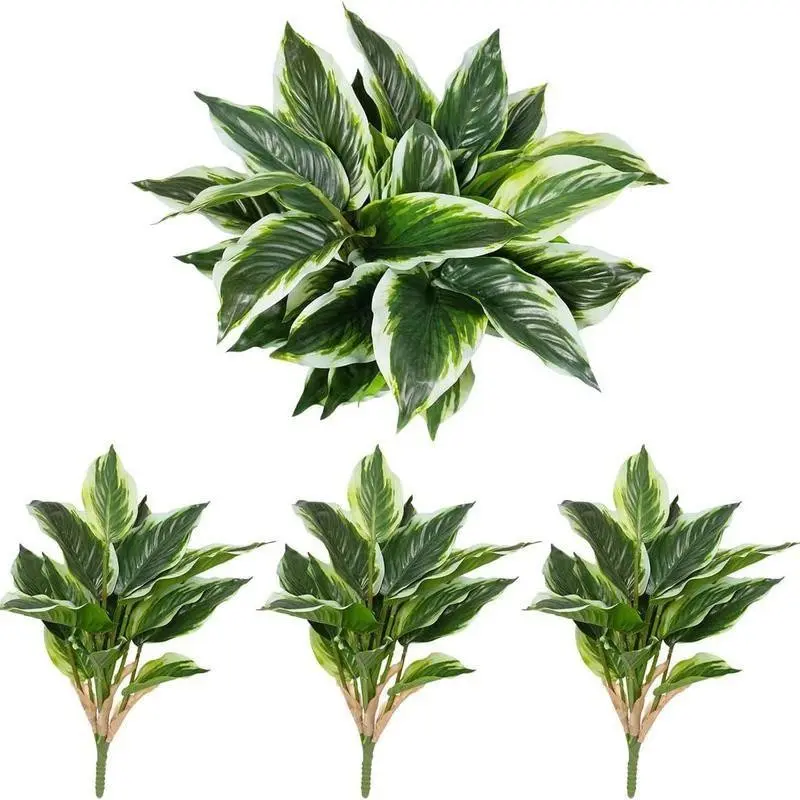 3 Pcs Artificial Tropical Plants, UV Resistant, No Maintenance, Evergreen, Decorative Fake Plants, Outdoor Patio Balcony Garden Decor, Indoor Tabletop Plant, Fake Plant Decoration