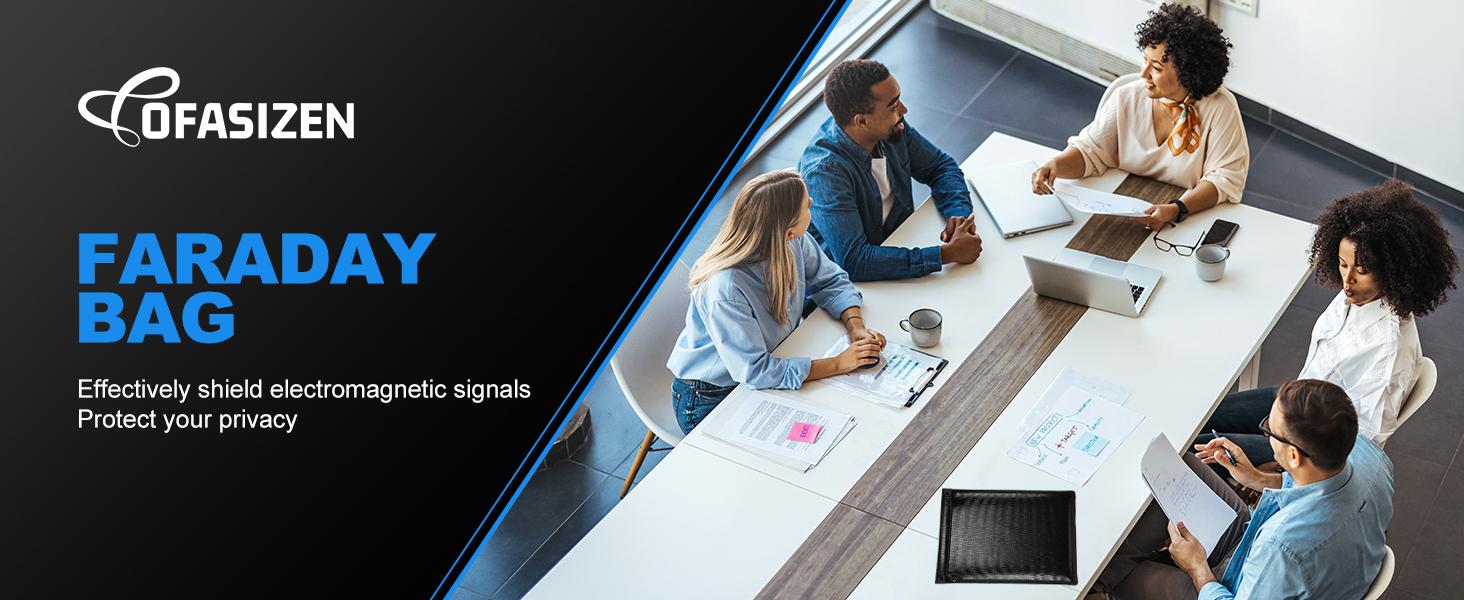 Faraday Bags, Waterproof Fireproof Money Bag for Cash, Important Document Storage Organizer for Valuables, Legal Documents Safe, Fireproof & Waterproof (Black)