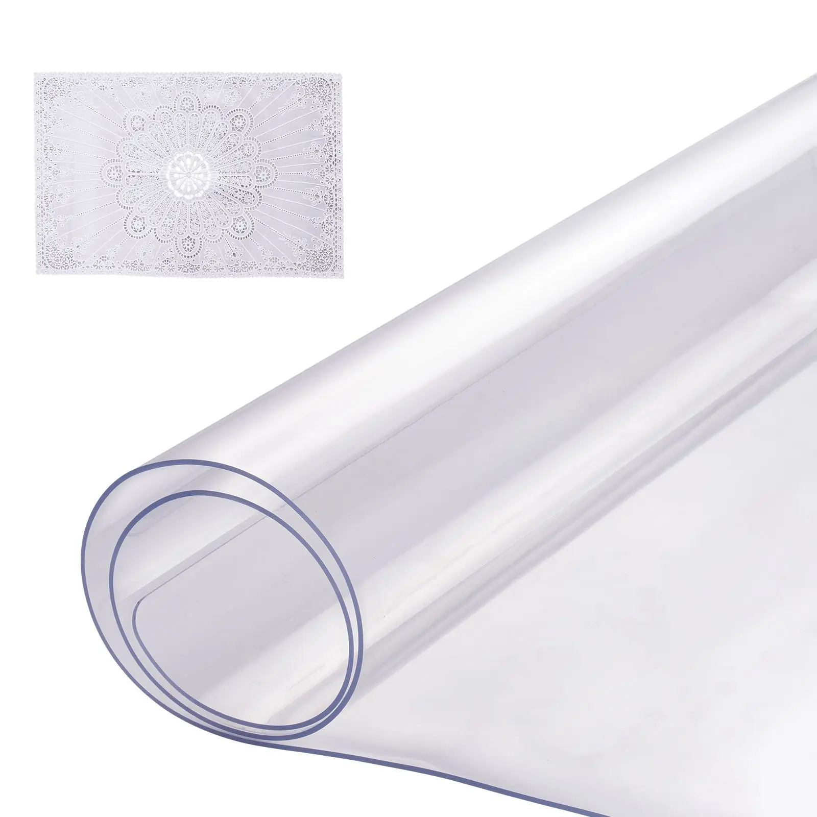 VEVOR Plastic Table Cover, 14x 24 Inch 1.5 mm Thick Clear Table Protector, Rectangle PVC Desk Mat, Waterproof Easy Cleaning Desk Pad Tablecloth, for Office Dresser Dining Room Table Night Stand