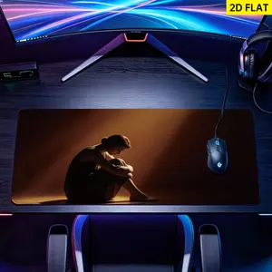 Extra Large artistic silhouette meditation Mouse Pad,Non Slip Rubber Pad,Desktop Decoration Drotection Pad,Washable,Lock Edge Multi Size,Premium Multipurpose Mousepad For Study,Bedroom,Gift for Family and Friends