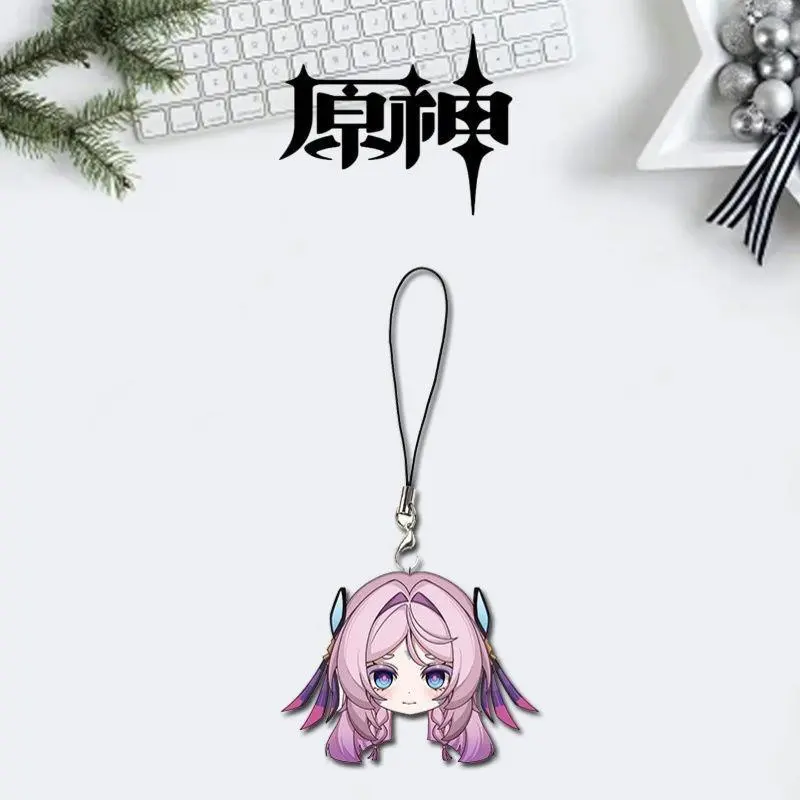 Game Kinich Genshin Impact Anime Acrylic Mobile Phone Chain Backpack Keychain Cell Phone Pendant Car Keyring Cartoon Child Toy