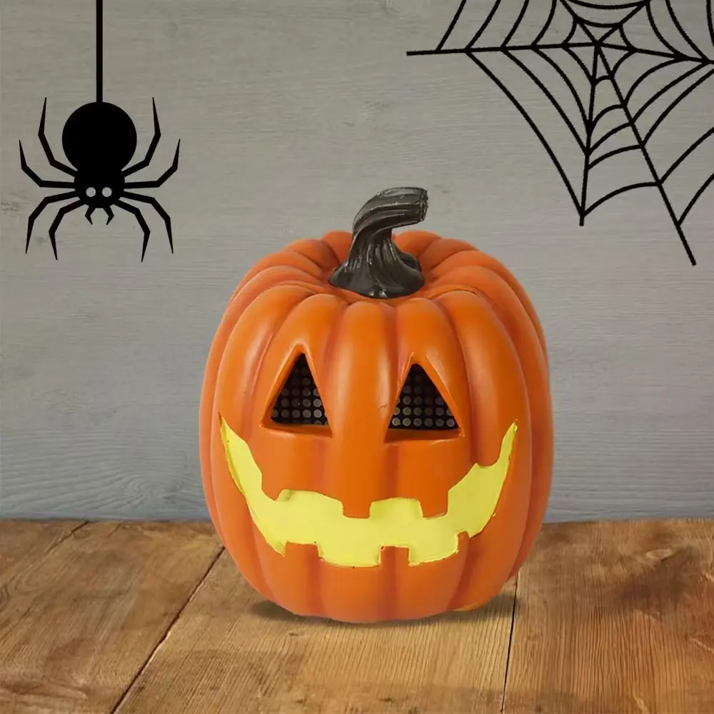 Large Resin Pumpkin Glow Decor, Indoor Battery-Powered Atmosphere Ornament, Halloween Festival Display, Store Window Decoration