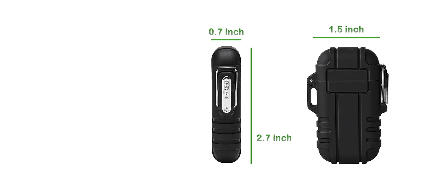 2 Pack Waterproof Lighter Outdoor Windproof Torch Lighters Dual Arc Butane Electric Lighters USB Rechargeable Lighters Flameless Plasma Lighter Camping Hiking Adventure Survival Tactical Gear