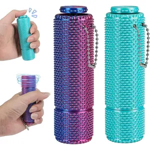 New Pain Fidget, 3D Printed Pain Stim Fidget for Adult, Spiky Grippy Stim Keychain with [Spinner & Clicker] Functions, Sensory Toys for Stress Relief - 2 Packfidget toys
