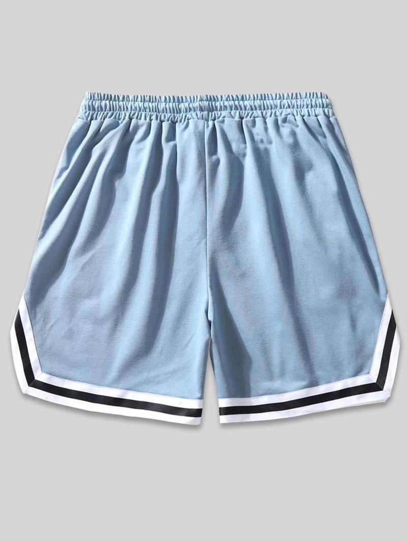 Men's Regular Fit Cartoon Print Basketball Jersey Shorts, Casual Comfy Breathable Shorts for Summer, Men's Bottoms for Daily Wear