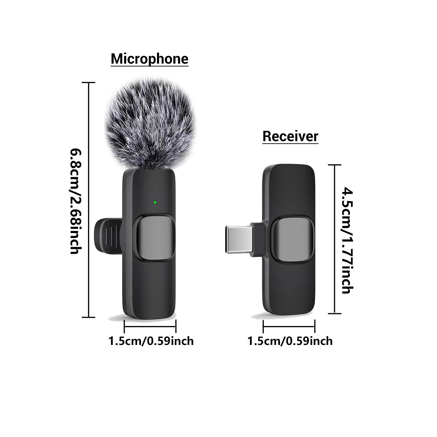 Wireless Mini Lavalier Microphone for iPhone, iPad & Android, Intelligent Noise-Cancelling Plug & Play Lapel Mic for Lightning, USB-Rechargeable Microphone for Short-Video Platforms, Video Recording, Vlogs & Live Streaming, USB Rechargeable Mic
