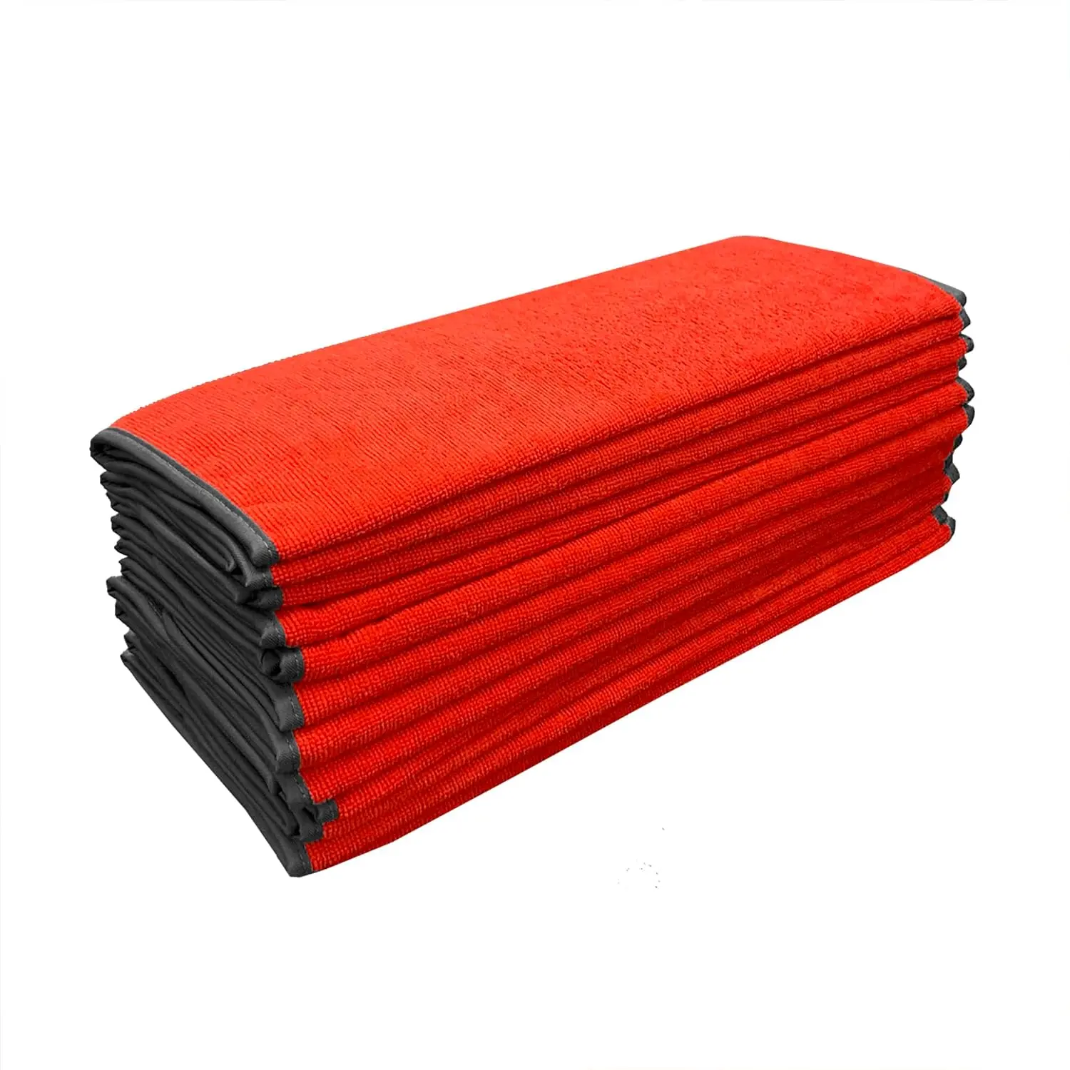 Large 320 GSM Microfiber Towels for  Detailing, Washing, Drying, Ultra Soft Terry Weave, Scratch-Free, Lint-Free, Multi-Surface, , 16x24 Inch, 12-Pack, Red