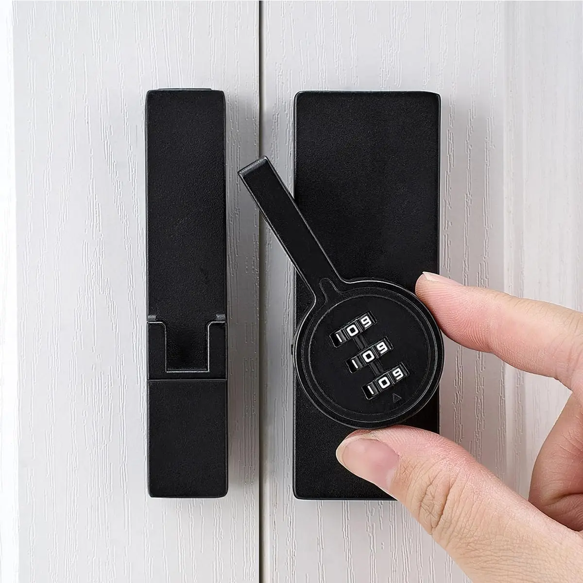 2 Packs Black 180  Barn Door Lock,3 Digit Password Keyless,Mechanical Password Lock,Flip Latch with Combination,Protect ,for Barn Door,Sliding Door,Windows,Cabinets,Garden,Bathroom