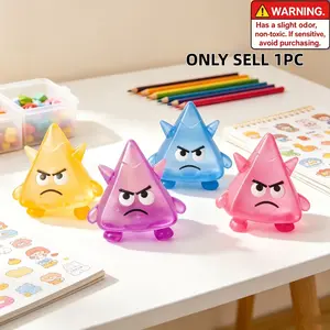 Clear Glitter Garlic Triangle Monster Squishy Toy, Maltose Filled Stress Relief Squeeze Toy, Random Color Bulk Sensory Gift for Holiday Party & Classroom Prize