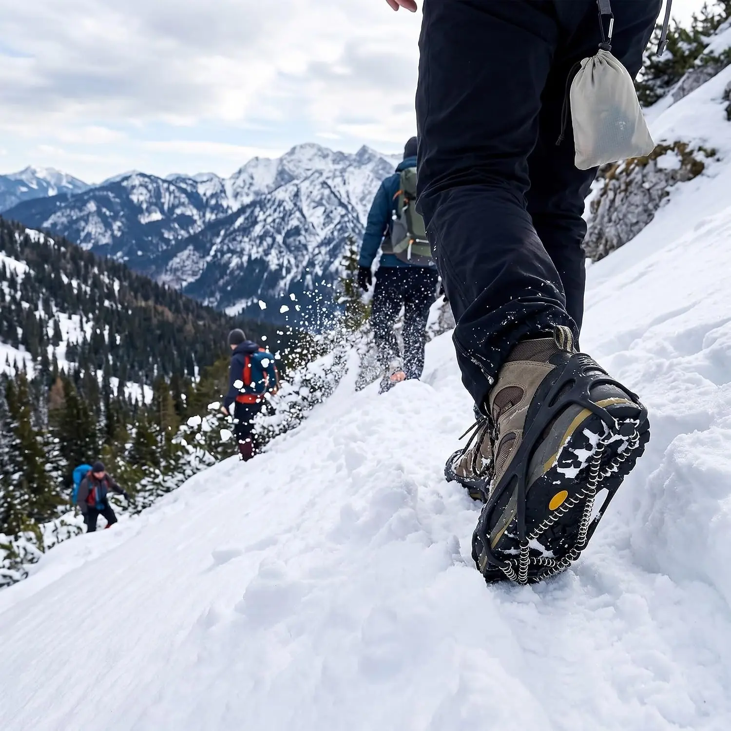 Ice Cleats for Shoes & Boots, Unisex Anti-Slip Snow Ice Grippers for Men Women Walking on Snow and Ice