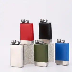 1pc Liquor Flask – 9oz Square Flask, Portable 304 Stainless Steel, Lightweight & Compact, Ideal for Outdoor Adventures and Camping