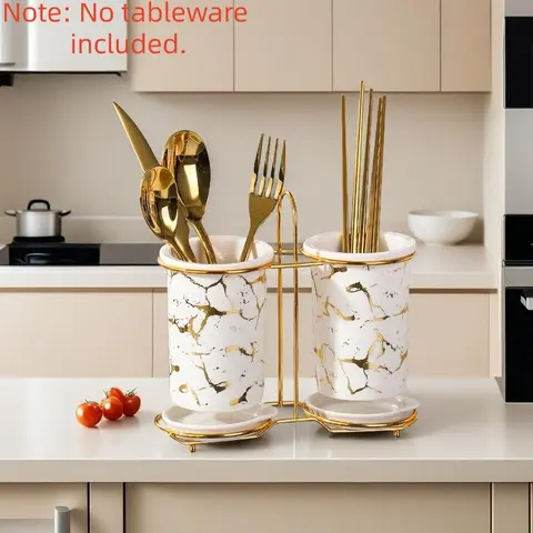 Kitchen Utensil Holder, Modern Luxury Style Cutlery Storage Rack, Kitchen Utensil Storage Organizer, Tableware Rest for Kitchen Dining Room, Kitchenware Home