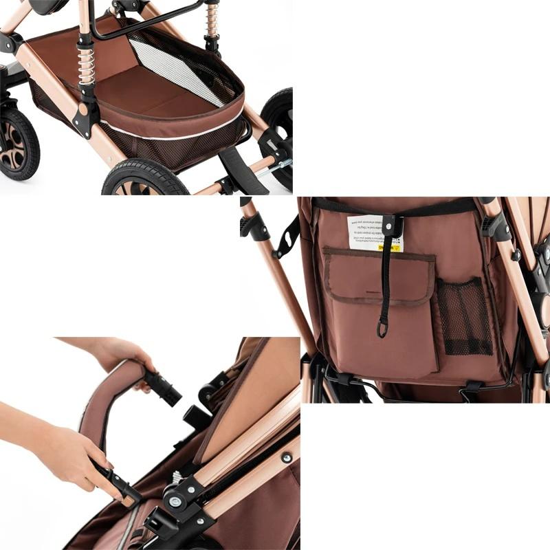 3-in-1 Multi-Role Baby Stroller Travel System with Car Seat Base, Adjustable Bassinet, Folding Newborn Stroller Design, Reversible Seat, Lightweight Build, Backpack, Changing Pad, Large Storage, Zip Footcover