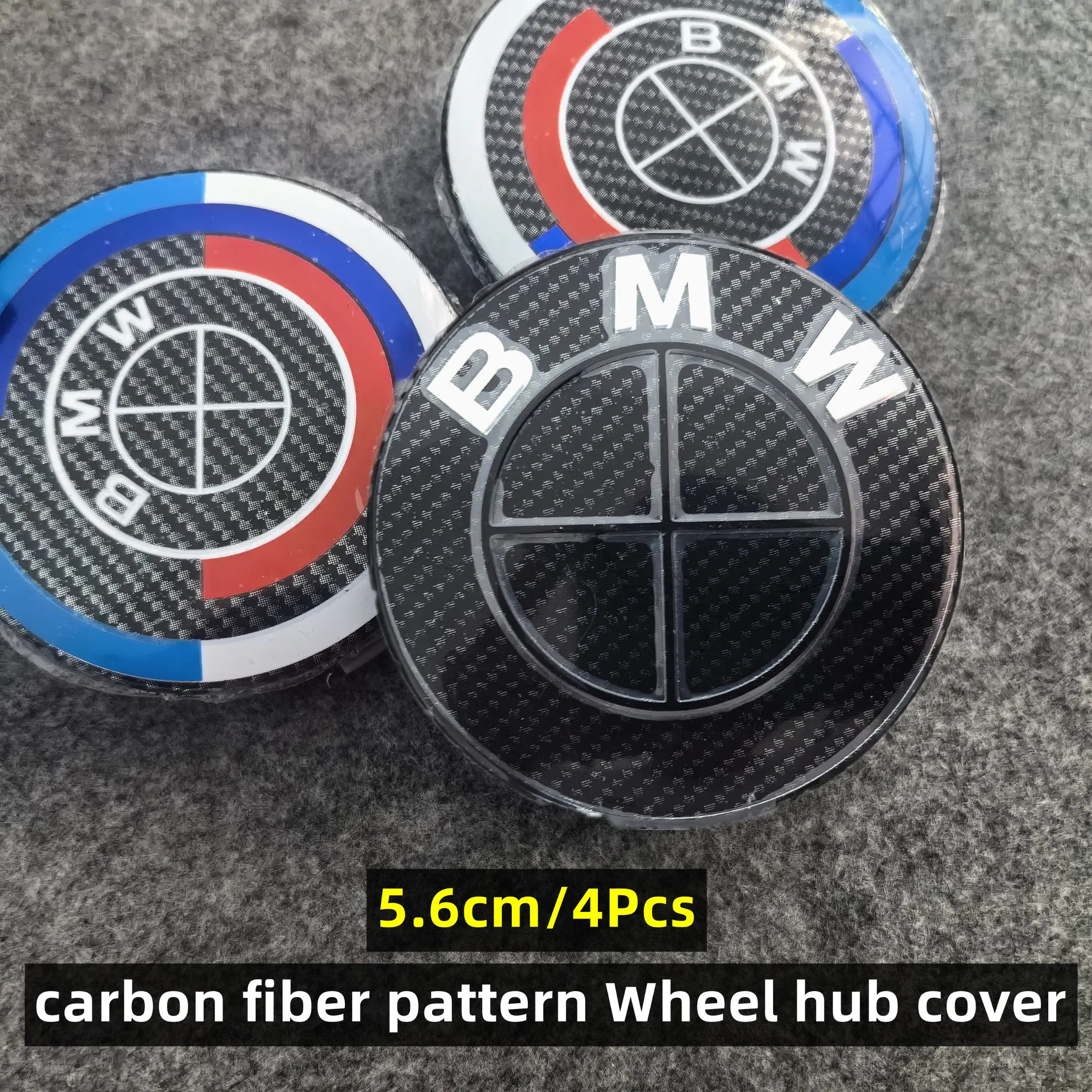 4pcs 5.6cm Carbon Fiber Pattern Bmw Wheel Covers, Compatible with G Series, Abs Wheel Covers with Center Pin, Bmw X1/x3/x5 Models