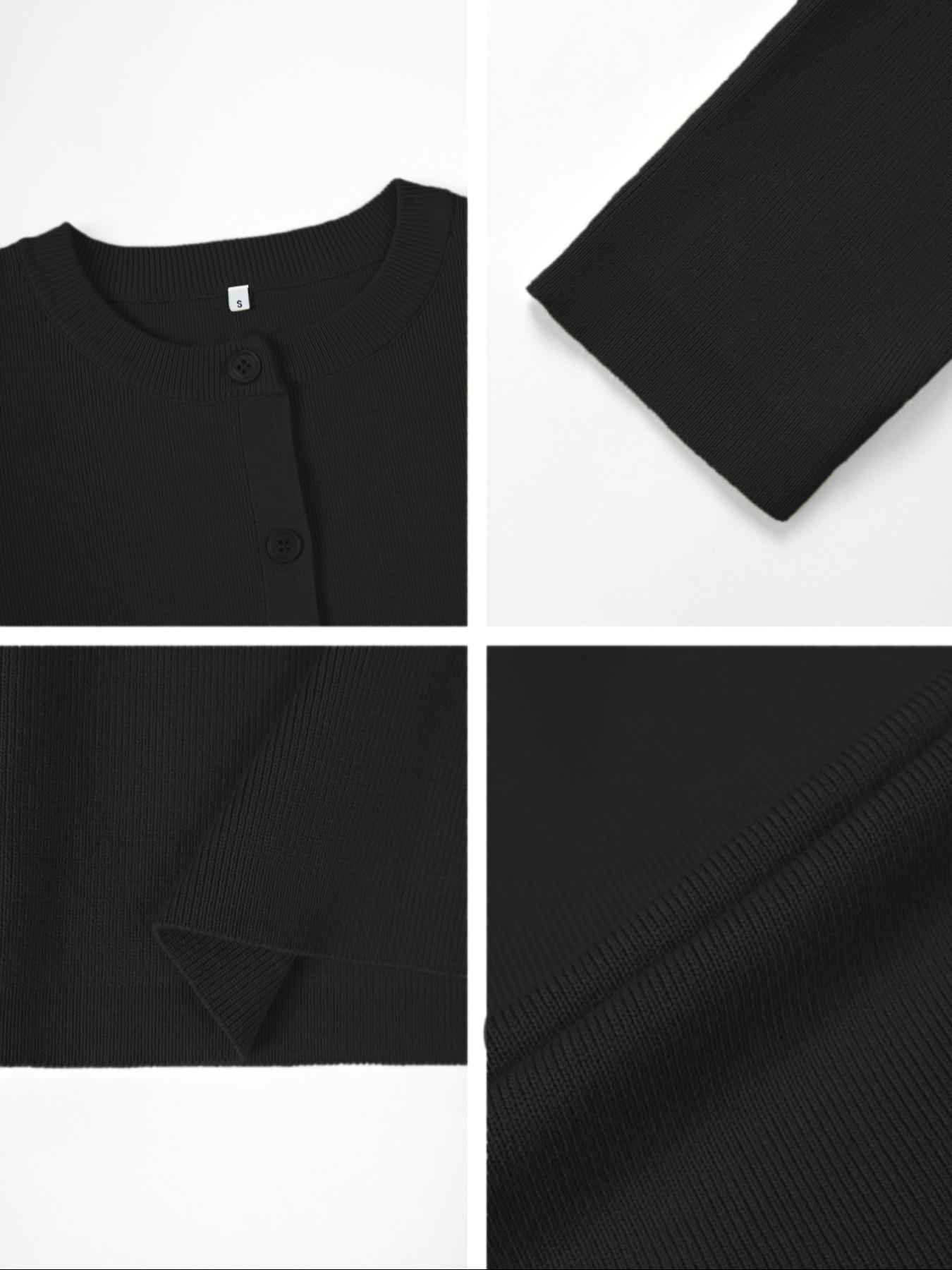 Women's Casual Basic Long Sleeve Sweater, Plain Color Knit Cardigan, Fall Season Slim-Fitting Outerwear for Daily Wear, Knitwear, Womenswear