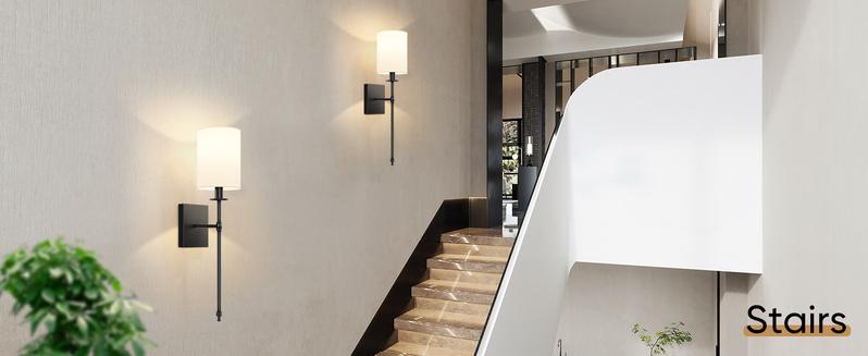 24.8in Rechargable Wall Sconces Set of 2 with Remote, Indoor Not Hardwired Dimmable Wall Lamps with White Fabric Shade, Rechargeable Wireless wall lights For Bedroom, 2 Bulbs Included