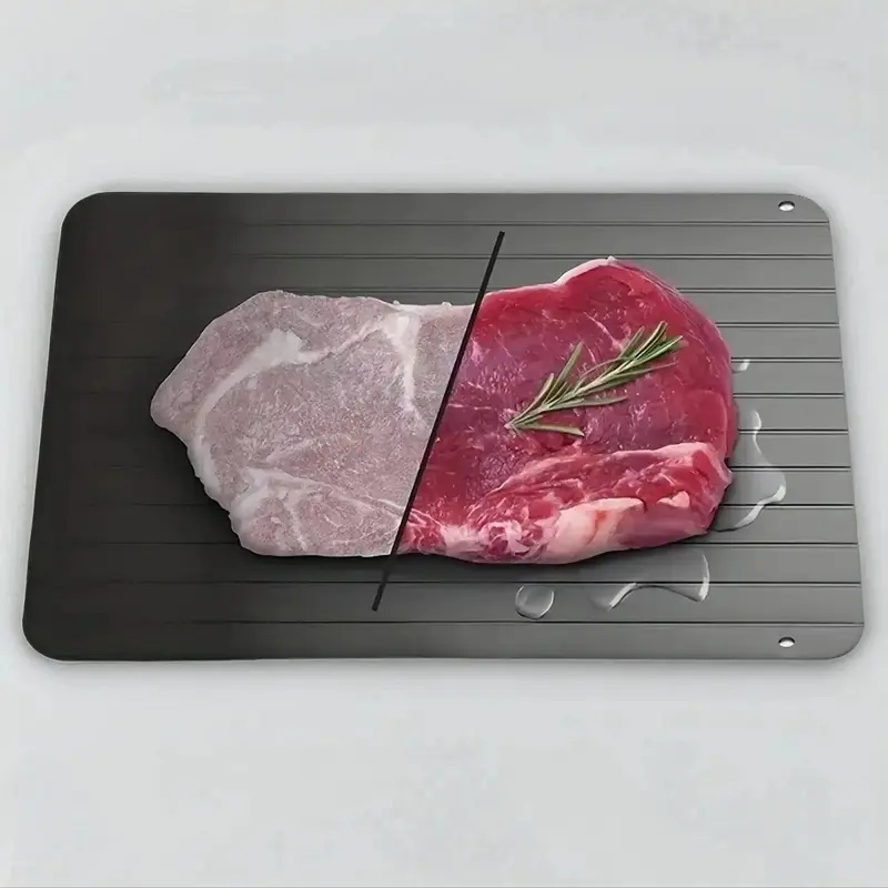 9 Inch Aluminium Rapid Defrost Plate, Simple Durable Food Defrosting Tray for Frozen Meat, Defrost Board for Steak, Pork, Beef, Chicken, Fish, Kitchen Meat & Poultry Utensils, Kitchen Accessories, Aluminium Kitchen Supplies, Kitchenware, Home and Kitchen