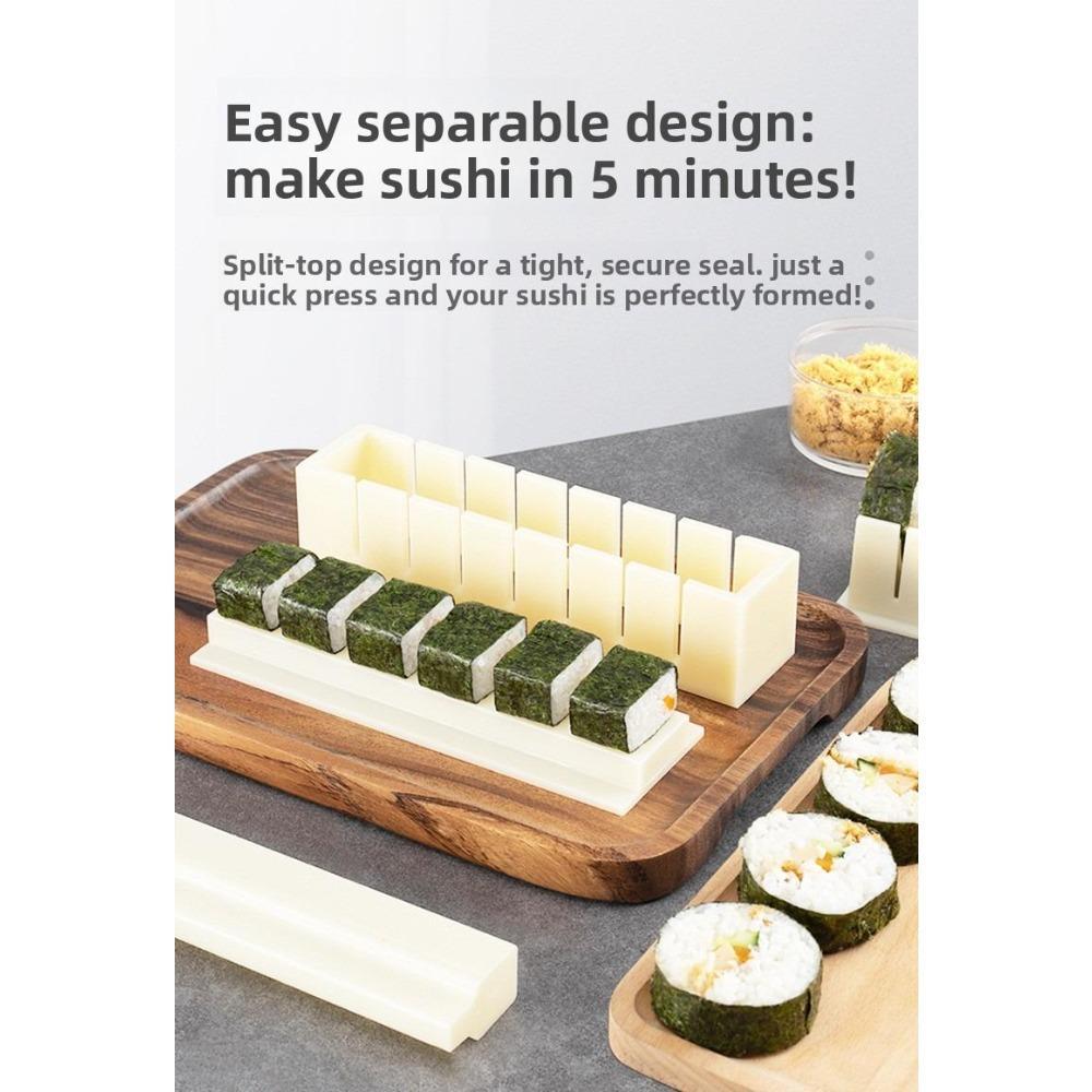 Sushi Mold Household Sushi Tool Set, Seaweed Rice Roll Maker & Nori Easy Sushi Kit, Complete Set for Home Cooking