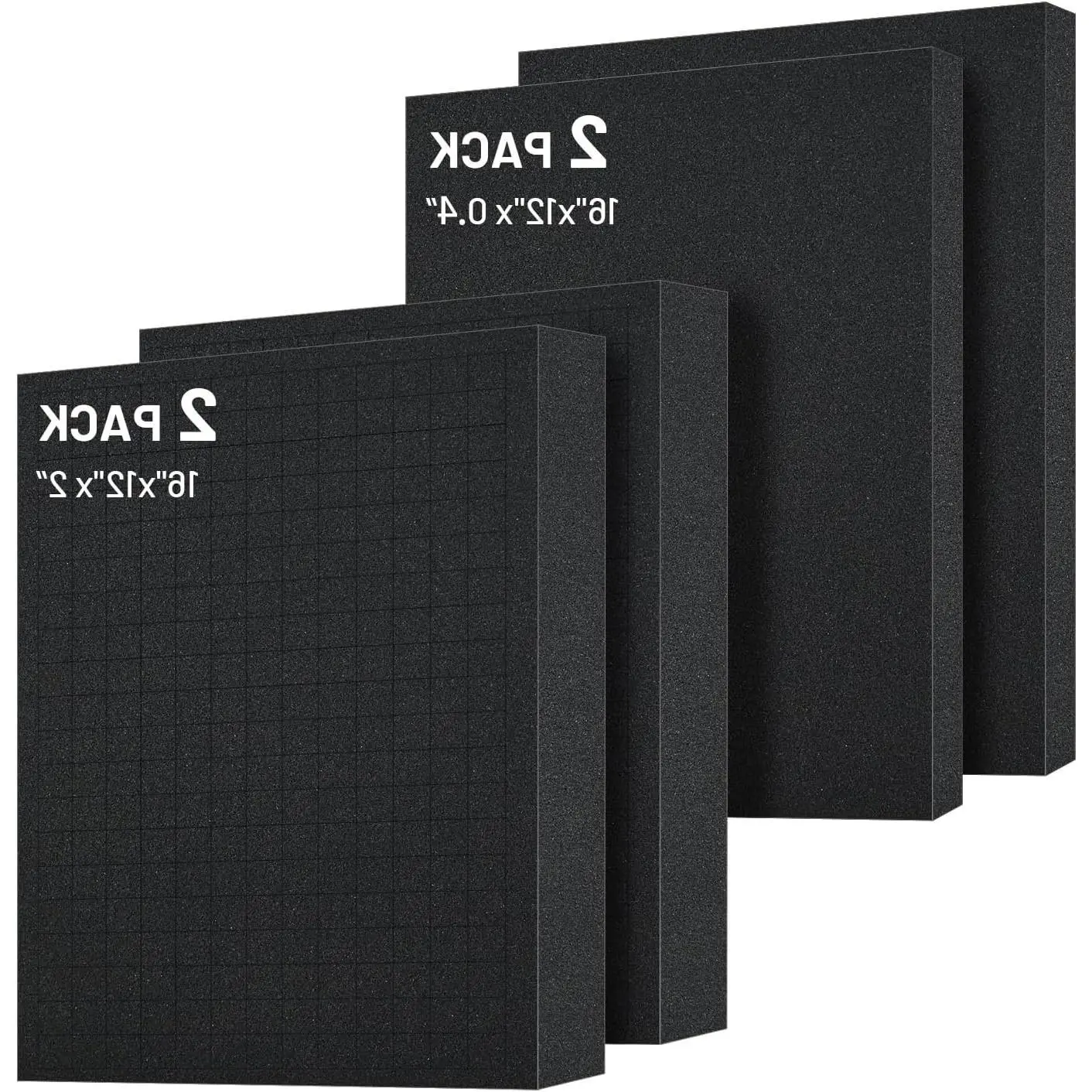 Dual-Thickness Case Foam Insert Kit 4PCS (2PCS 16x12x2" + 2PCS 16x12x0.4") - Pick and Pluck Protective Layer for Tool Drawers, Game Cases & Collectible OrganizersGift