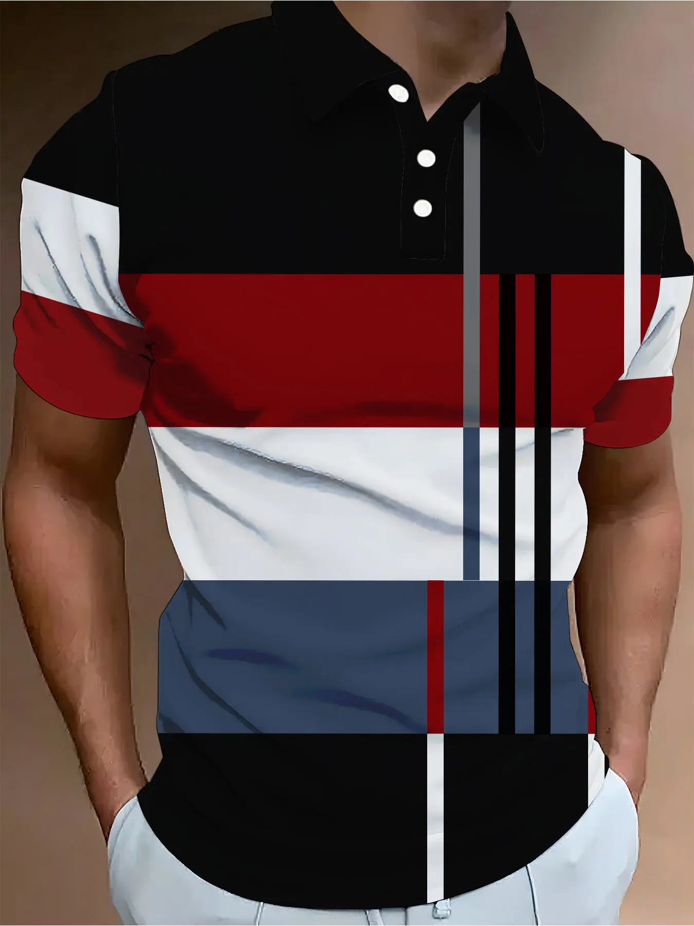 Wear-Resistant 3D Polo, Casual Athletic Style, Tough Top For Daily Use