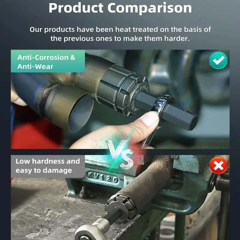 Exhaust Pipe Expander Tool Kit, 1/18'' to 3-1/2'' Tailpipe Expander Muffler Expander Tool Kit, Suitable for Most Vehicles and Trucks