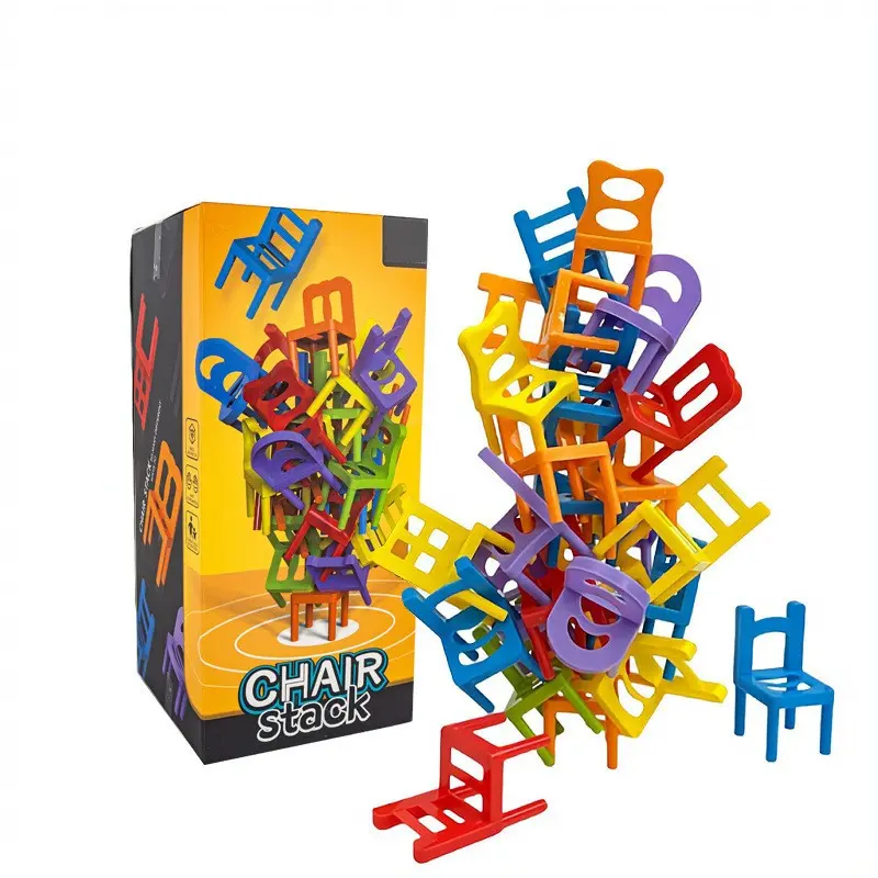 Extra Large Balance Stacking Chair Blocks, Educational Stacking Game for Kids, Parent-Child Interactive Desktop Toy, Fun Learning Activity