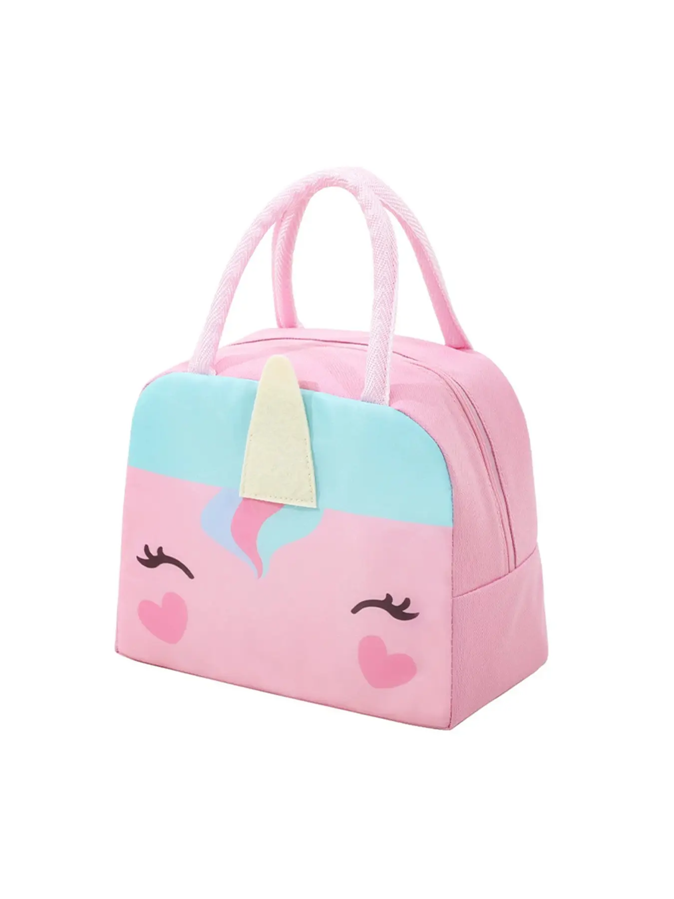 Cartoon Zipper Lunch Bag Large Capacity Bento Box, Handheld Lunch Pack for School, Cute Bento Bag, 1 Piece Set, Ideal for Kids, Reusable Lunch Bag
